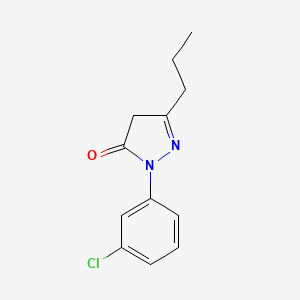 molecular formula C12H13ClN2O B2564179 1-(3-Chlorophenyl)-3-propyl-4,5-dihydro-1H-pyrazol-5-one CAS No. 468743-36-4