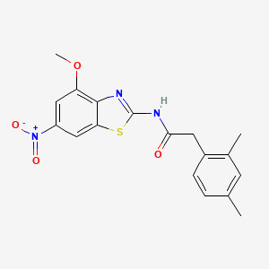 molecular formula C18H17N3O4S B2564185 2-(2,4-二甲苯基)-N-(4-甲氧基-6-硝基苯并[d]噻唑-2-基)乙酰胺 CAS No. 899958-23-7