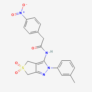 N-(5,5-dioxido-2-(m-tolyl)-4,6-dihydro-2H-thieno[3,4-c]pyrazol-3-yl)-2-(4-nitrophenyl)acetamide