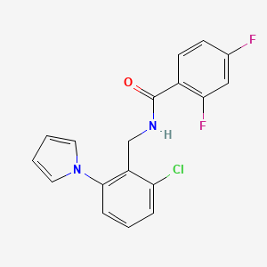 molecular formula C18H13ClF2N2O B2564199 N-[2-chloro-6-(1H-pyrrol-1-yl)benzyl]-2,4-difluorobenzenecarboxamide CAS No. 866043-54-1