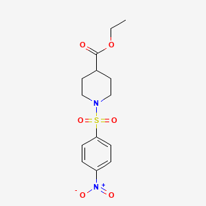 molecular formula C14H18N2O6S B2564200 Ethyl 1-[(4-nitrophenyl)sulfonyl]piperidine-4-carboxylate CAS No. 330978-94-4