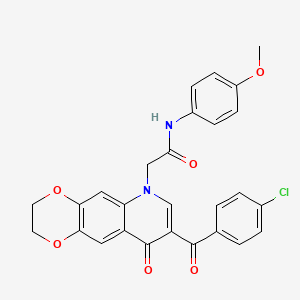 2-[8-(4-chlorobenzoyl)-9-oxo-2,3-dihydro-[1,4]dioxino[2,3-g]quinolin-6-yl]-N-(4-methoxyphenyl)acetamide