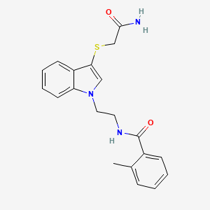 N-[2-[3-(2-amino-2-oxoethyl)sulfanylindol-1-yl]ethyl]-2-methylbenzamide