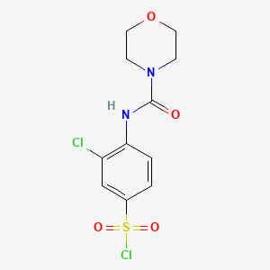 molecular formula C11H12Cl2N2O4S B2564204 3-chloro-4-(morpholine-4-carbonylamino)benzenesulfonyl Chloride CAS No. 678185-84-7