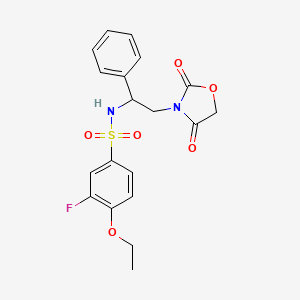 molecular formula C19H19FN2O6S B2564205 N-(2-(2,4-dioxooxazolidin-3-yl)-1-phenylethyl)-4-ethoxy-3-fluorobenzenesulfonamide CAS No. 2034252-75-8
