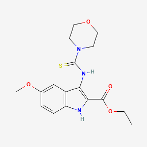 molecular formula C17H21N3O4S B2564209 ethyl 5-methoxy-3-[(morpholine-4-carbothioyl)amino]-1H-indole-2-carboxylate CAS No. 866843-56-3