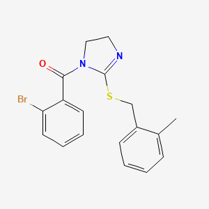 (2-bromophenyl)(2-((2-methylbenzyl)thio)-4,5-dihydro-1H-imidazol-1-yl)methanone