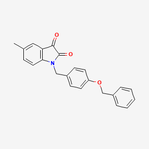 molecular formula C23H19NO3 B2564216 1-(4-(Benzyloxy)benzyl)-5-methylindoline-2,3-dione CAS No. 620931-78-4
