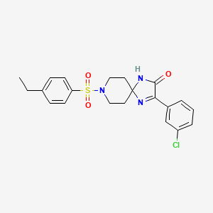molecular formula C21H22ClN3O3S B2564222 3-(3-Chlorophenyl)-8-((4-ethylphenyl)sulfonyl)-1,4,8-triazaspiro[4.5]dec-3-en-2-one CAS No. 1189481-30-8