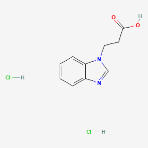 molecular formula C10H12Cl2N2O2 B2564230 3-(1H-苯并咪唑-1-基)丙酸二盐酸 CAS No. 1559062-01-9