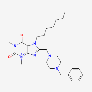 molecular formula C26H38N6O2 B2564237 8-[(4-benzylpiperazin-1-yl)methyl]-7-heptyl-1,3-dimethyl-2,3,6,7-tetrahydro-1H-purine-2,6-dione CAS No. 851942-29-5