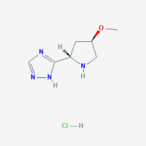 molecular formula C7H13ClN4O B2564239 3-[(2S,4R)-4-methoxypyrrolidin-2-yl]-4H-1,2,4-triazole hydrochloride CAS No. 1864003-30-4