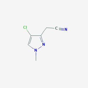 molecular formula C6H6ClN3 B2564240 (4-氯-1-甲基-1H-吡唑-3-基)乙腈 CAS No. 1310379-33-9
