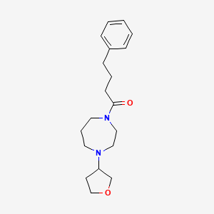 molecular formula C19H28N2O2 B2564251 4-Phenyl-1-(4-(tetrahydrofuran-3-yl)-1,4-diazepan-1-yl)butan-1-one CAS No. 2320572-00-5