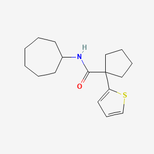 N-cycloheptyl-1-(thiophen-2-yl)cyclopentanecarboxamide