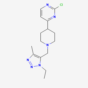2-Chloro-4-[1-[(3-ethyl-5-methyltriazol-4-yl)methyl]piperidin-4-yl]pyrimidine