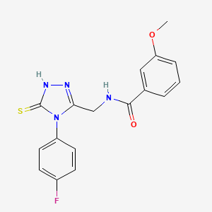 molecular formula C17H15FN4O2S B2564276 N-{[4-(4-fluorophenyl)-5-sulfanylidene-4,5-dihydro-1H-1,2,4-triazol-3-yl]methyl}-3-methoxybenzamide CAS No. 391886-78-5