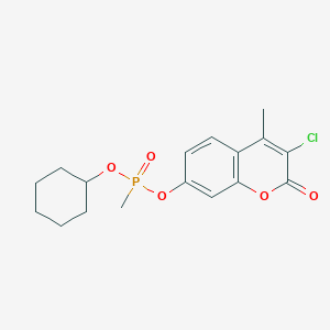 molecular formula C17H20ClO5P B2564293 3-chloro-4-methyl-2-oxo-2H-chromen-7-yl cyclohexyl methylphosphonate CAS No. 875578-01-1