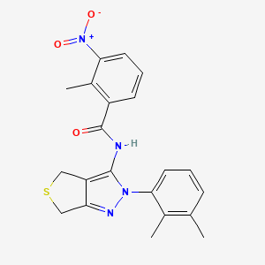 molecular formula C21H20N4O3S B2564298 N-[2-(2,3-dimethylphenyl)-2H,4H,6H-thieno[3,4-c]pyrazol-3-yl]-2-methyl-3-nitrobenzamide CAS No. 450344-18-0