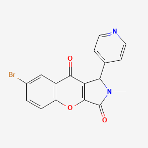 molecular formula C17H11BrN2O3 B2564302 7-Bromo-2-methyl-1-(pyridin-4-yl)-1,2-dihydrochromeno[2,3-c]pyrrole-3,9-dione CAS No. 850242-15-8
