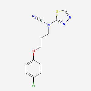 molecular formula C12H11ClN4OS B2564303 3-(4-Chlorophenoxy)propyl-(1,3,4-thiadiazol-2-yl)cyanamide CAS No. 2305531-38-6