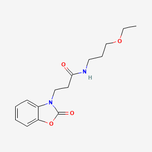 molecular formula C15H20N2O4 B2564305 N-(3-ethoxypropyl)-3-(2-oxobenzo[d]oxazol-3(2H)-yl)propanamide CAS No. 862827-37-0