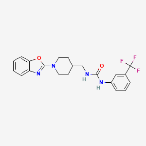 molecular formula C21H21F3N4O2 B2564308 1-((1-(苯并[d]恶唑-2-基)哌啶-4-基)甲基)-3-(3-(三氟甲基)苯基)脲 CAS No. 1797955-88-4
