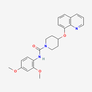 molecular formula C23H25N3O4 B2564314 N-(2,4-dimethoxyphenyl)-4-(quinolin-8-yloxy)piperidine-1-carboxamide CAS No. 2034243-37-1