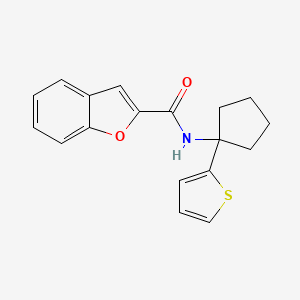 N-(1-(thiophen-2-yl)cyclopentyl)benzofuran-2-carboxamide