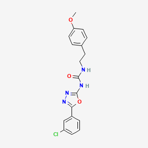 molecular formula C18H17ClN4O3 B2564317 1-(5-(3-氯苯基)-1,3,4-恶二唑-2-基)-3-(4-甲氧基苯乙基)脲 CAS No. 1334374-16-1