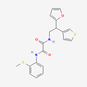 molecular formula C19H18N2O3S2 B2564321 N-[2-(呋喃-2-基)-2-(噻吩-3-基)乙基]-N'-[2-(甲硫基)苯基]乙二酰胺 CAS No. 2097865-97-7