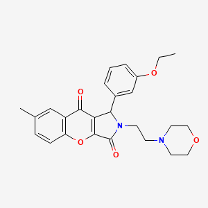 molecular formula C26H28N2O5 B2564322 1-(3-Ethoxyphenyl)-7-methyl-2-(2-morpholinoethyl)-1,2-dihydrochromeno[2,3-c]pyrrole-3,9-dione CAS No. 634574-46-2