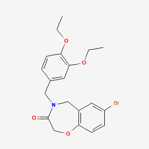 molecular formula C20H22BrNO4 B2564327 7-bromo-4-(3,4-diethoxybenzyl)-4,5-dihydro-1,4-benzoxazepin-3(2H)-one CAS No. 1326864-81-6