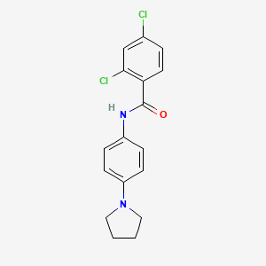 molecular formula C17H16Cl2N2O B2564331 2,4-dichloro-N-[4-(1-pyrrolidinyl)phenyl]benzenecarboxamide CAS No. 251097-22-0