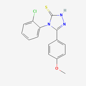 molecular formula C15H12ClN3OS B2564333 4-(2-Chloro-phenyl)-5-(4-methoxy-phenyl)-4H-[1,2,4]triazole-3-thiol CAS No. 193738-04-4