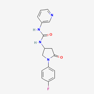 B2564334 1-(1-(4-Fluorophenyl)-5-oxopyrrolidin-3-yl)-3-(pyridin-3-yl)urea CAS No. 894018-32-7
