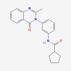 molecular formula C21H21N3O2 B2564337 N-[3-(2-甲基-4-氧代喹唑啉-3-基)苯基]环戊烷甲酰胺 CAS No. 898428-75-6