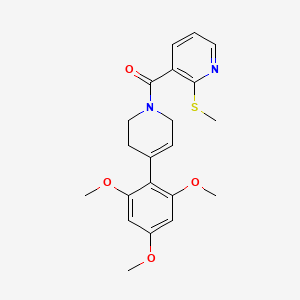 molecular formula C21H24N2O4S B2564375 2-(Methylsulfanyl)-3-[4-(2,4,6-trimethoxyphenyl)-1,2,3,6-tetrahydropyridine-1-carbonyl]pyridine CAS No. 1090705-92-2