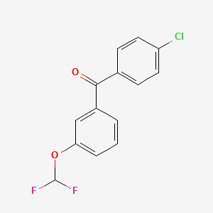 molecular formula C14H9ClF2O2 B2564383 (4-Chlorophenyl)[3-(difluoromethoxy)phenyl]methanone CAS No. 1097076-61-3