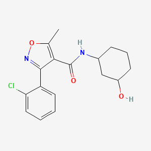 molecular formula C17H19ClN2O3 B2564384 3-(2-chlorophenyl)-N-(3-hydroxycyclohexyl)-5-methylisoxazole-4-carboxamide CAS No. 1396710-66-9