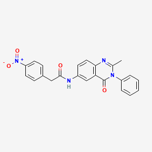 molecular formula C23H18N4O4 B2564397 N-(2-methyl-4-oxo-3-phenyl-3,4-dihydroquinazolin-6-yl)-2-(4-nitrophenyl)acetamide CAS No. 1105206-09-4