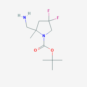 molecular formula C11H20F2N2O2 B2564453 tert-butyl2-(aminomethyl)-4,4-difluoro-2-methylpyrrolidine-1-carboxylate CAS No. 2260936-72-7