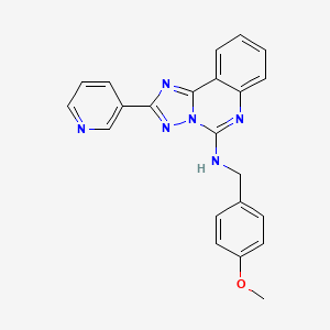 molecular formula C22H18N6O B2564513 N-[(4-Methoxyphenyl)methyl]-2-(pyridin-3-YL)-[1,2,4]triazolo[1,5-C]quinazolin-5-amine CAS No. 902909-27-7