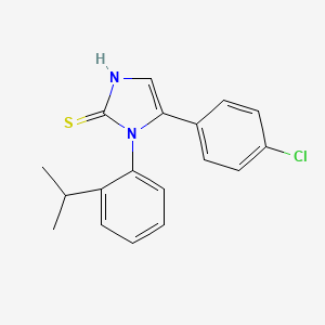 molecular formula C18H17ClN2S B2564537 5-(4-chlorophenyl)-1-(2-isopropylphenyl)-1H-imidazole-2-thiol CAS No. 793678-95-2