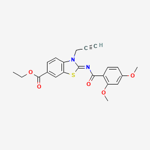 molecular formula C22H20N2O5S B2564565 ethyl (2Z)-2-[(2,4-dimethoxybenzoyl)imino]-3-(prop-2-yn-1-yl)-2,3-dihydro-1,3-benzothiazole-6-carboxylate CAS No. 865180-90-1