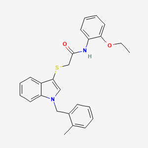 molecular formula C26H26N2O2S B2564573 N-(2-ethoxyphenyl)-2-({1-[(2-methylphenyl)methyl]-1H-indol-3-yl}sulfanyl)acetamide CAS No. 851412-56-1