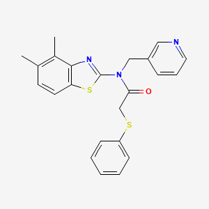 molecular formula C23H21N3OS2 B2564587 N-(4,5-dimethylbenzo[d]thiazol-2-yl)-2-(phenylthio)-N-(pyridin-3-ylmethyl)acetamide CAS No. 899947-55-8