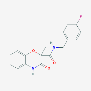 molecular formula C17H15FN2O3 B2564591 N-(4-fluorobenzyl)-2-methyl-3-oxo-3,4-dihydro-2H-1,4-benzoxazine-2-carboxamide CAS No. 861208-00-6