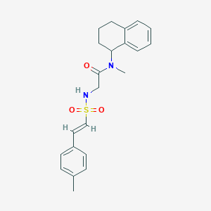 molecular formula C22H26N2O3S B2564598 N-Methyl-2-[[(E)-2-(4-methylphenyl)ethenyl]sulfonylamino]-N-(1,2,3,4-tetrahydronaphthalen-1-yl)acetamide CAS No. 1090663-29-8