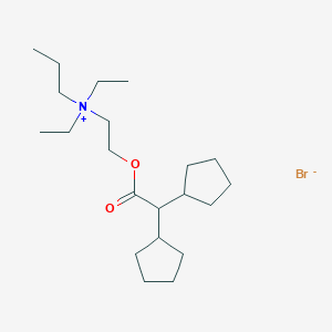 molecular formula C21H40BrNO2 B025646 Diethyl(2-hydroxyethyl)propylammonium bromide dicyclopentylacetate CAS No. 102571-18-6